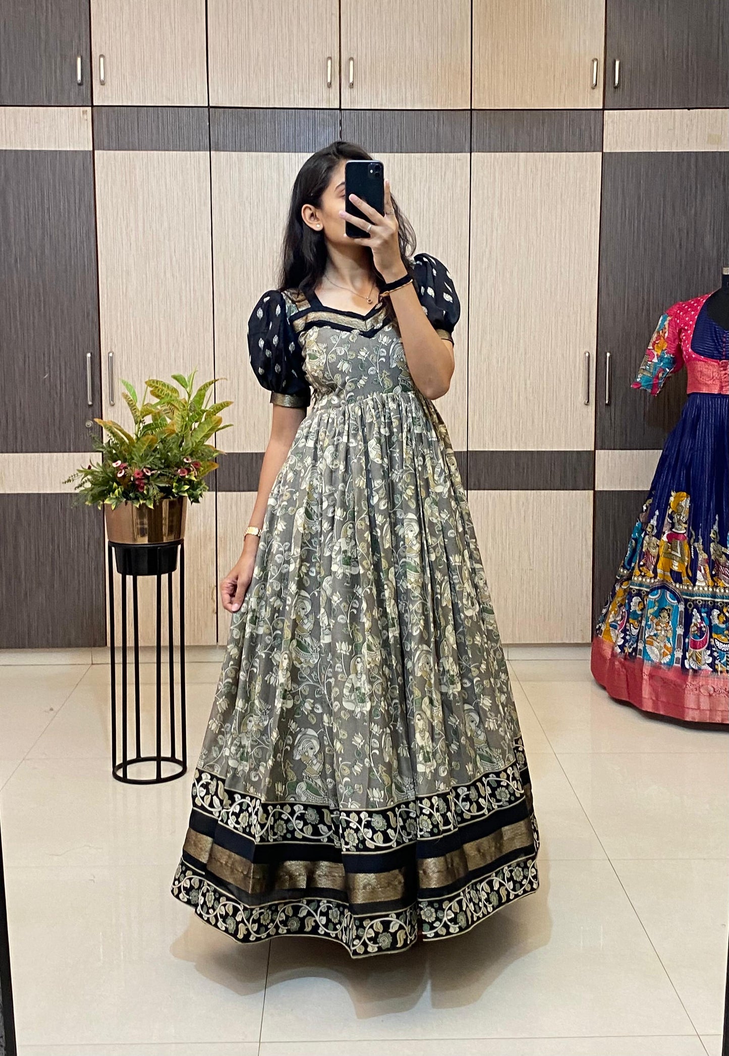 Mul cotton Kalakmari Gowns classic Insta