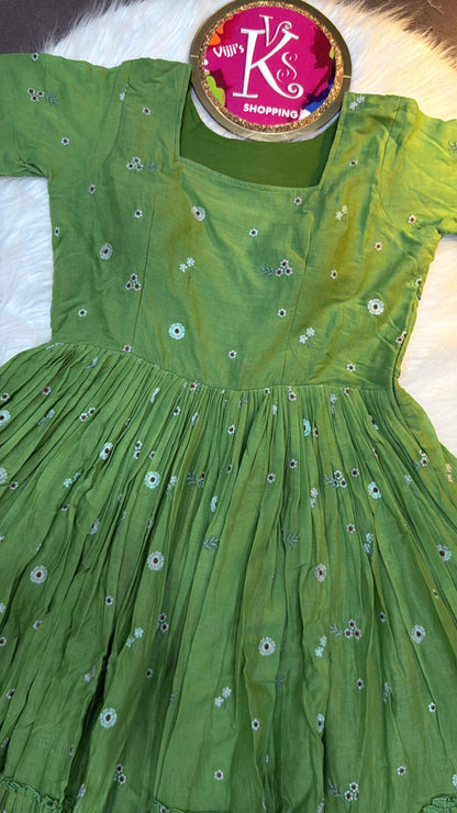 Pure mull Chanderi cotton cafe gowns