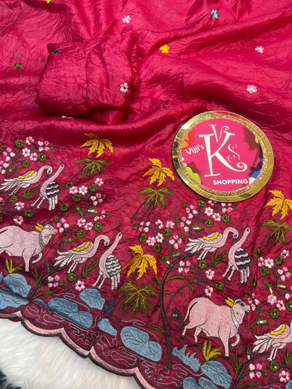 Pichwai heritage meets lightweight grace trendy sarees