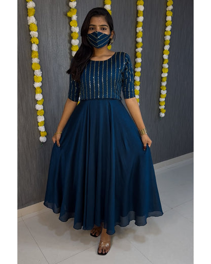 Gown +Coat Cafe style 3 in one model Beads gown