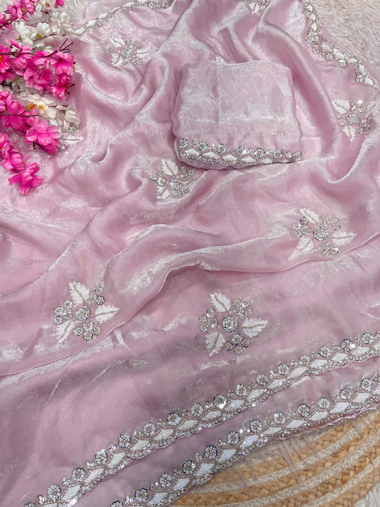Partywear Fendy Satin saree Luxe Beets