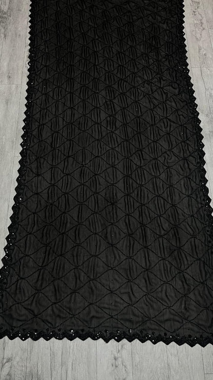 Trending black beauty georgette velvet shine saree