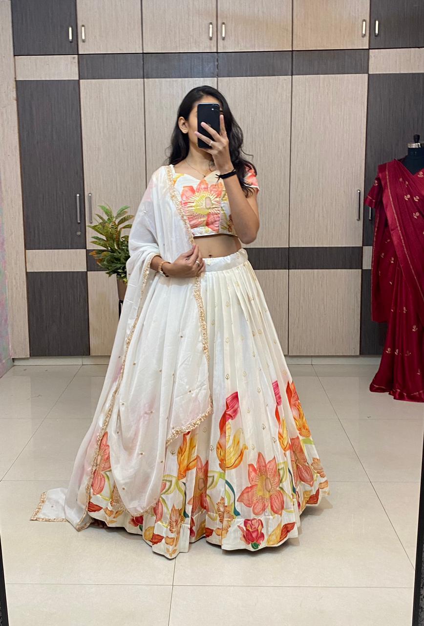 SILK Lehenga choli set with stitched blouse