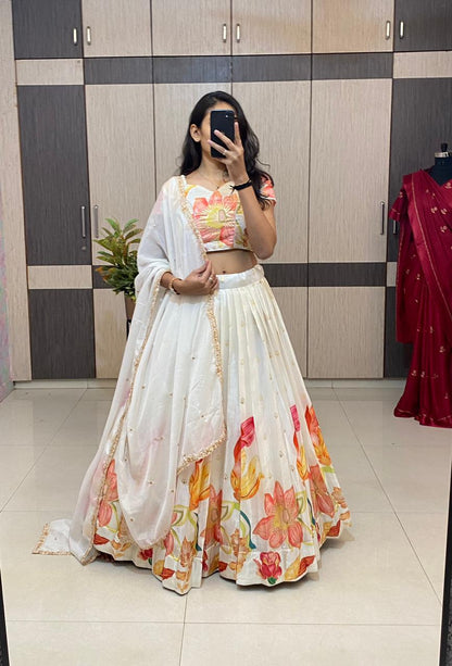 SILK Lehenga choli set with stitched blouse