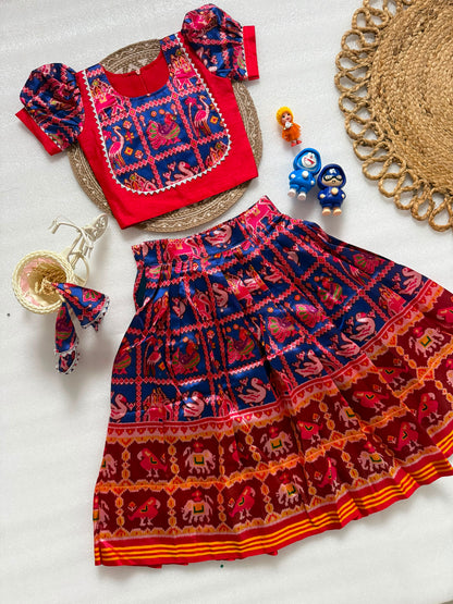 Trending Patola Series Kids cute  choli  sets