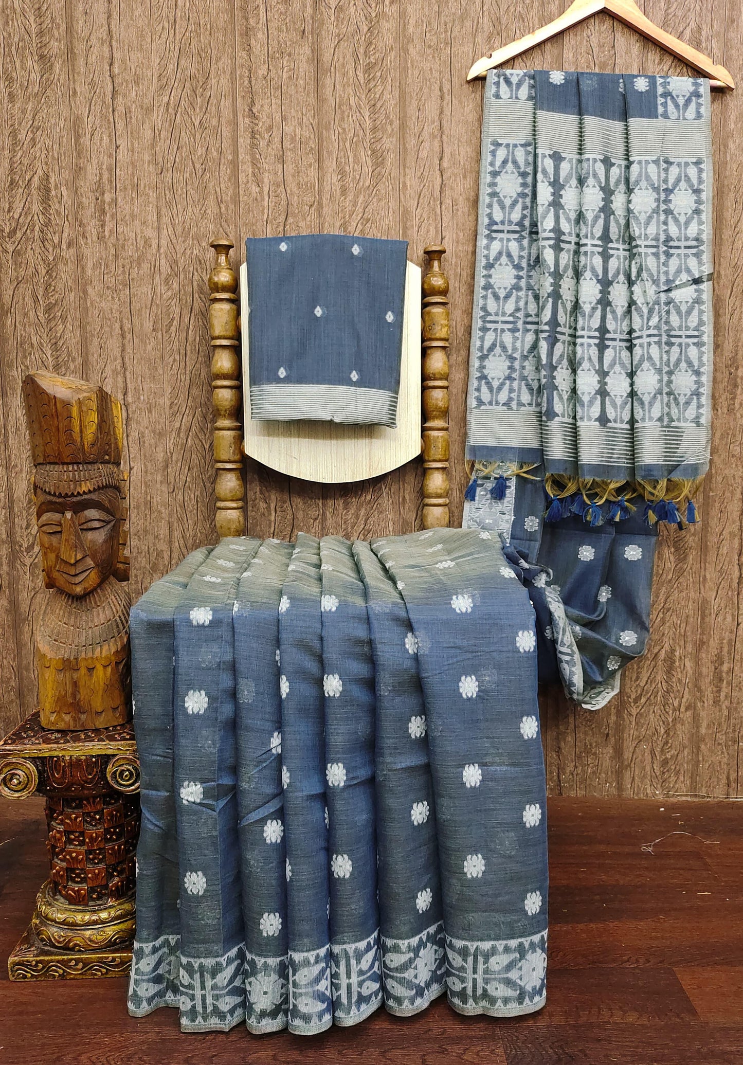 Classic Muga Cotton Jamdani Trendy Saree