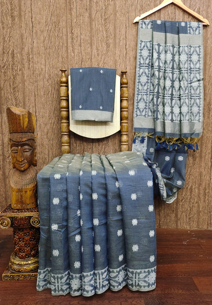 Classic Muga Cotton Jamdani Trendy Saree