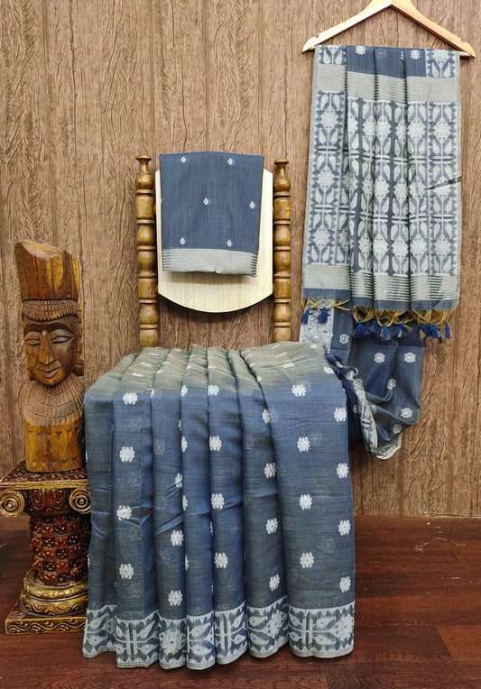 Classic Muga Cotton Jamdani Trendy Saree