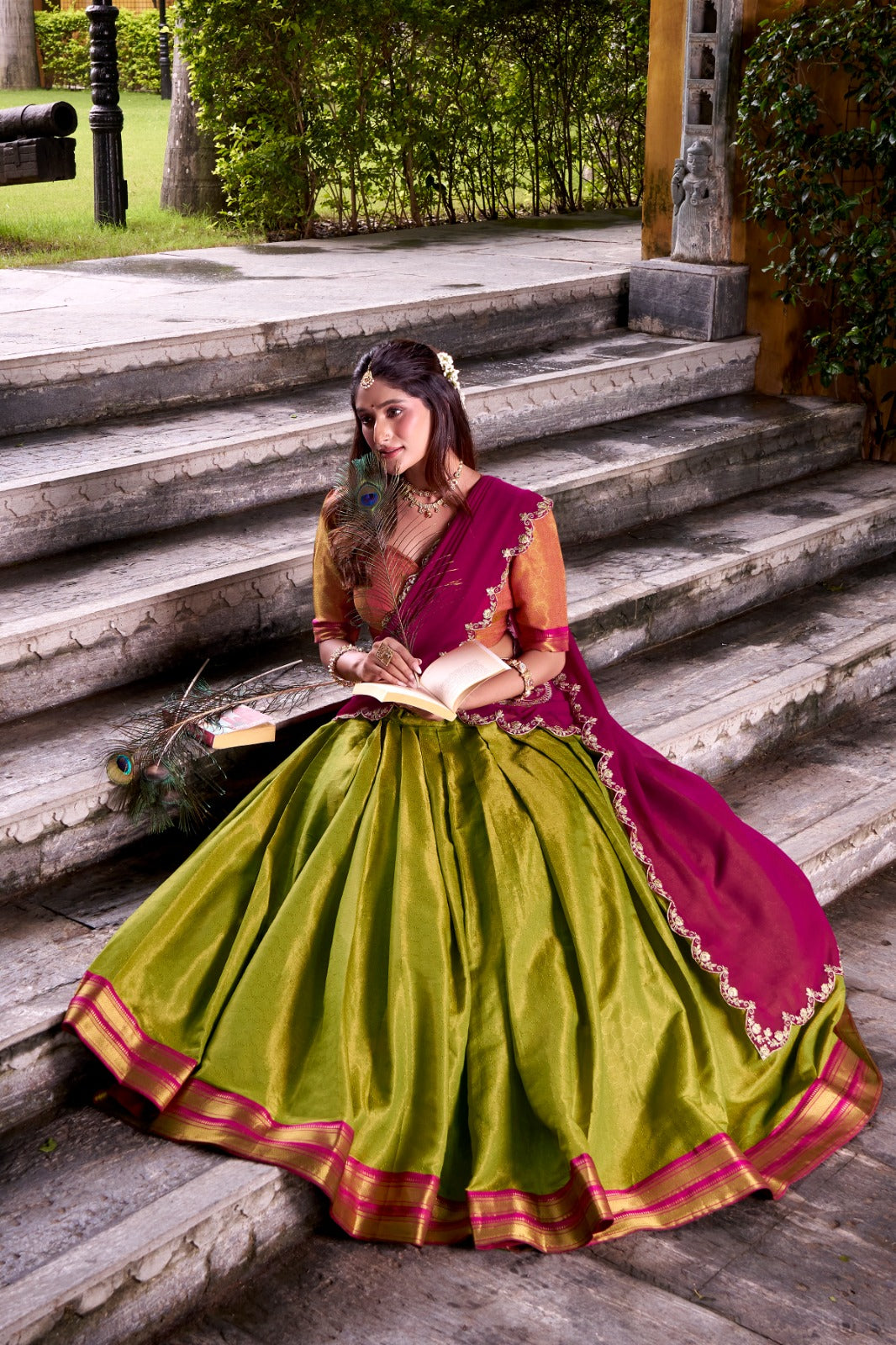 Celebrate your special moments in a Kanchipuram silk lehenga