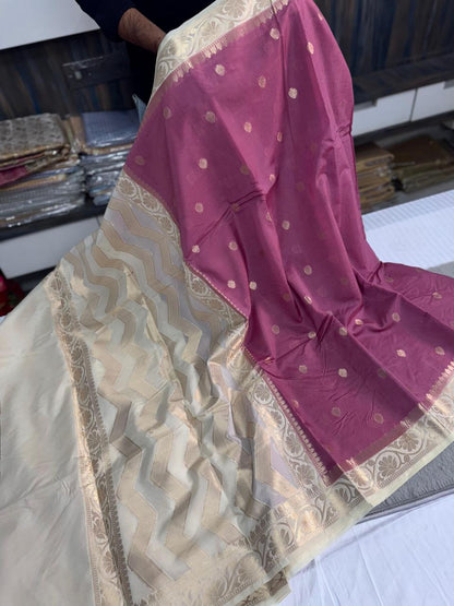 Vintage Raw mango Soft silk Banarasi saree