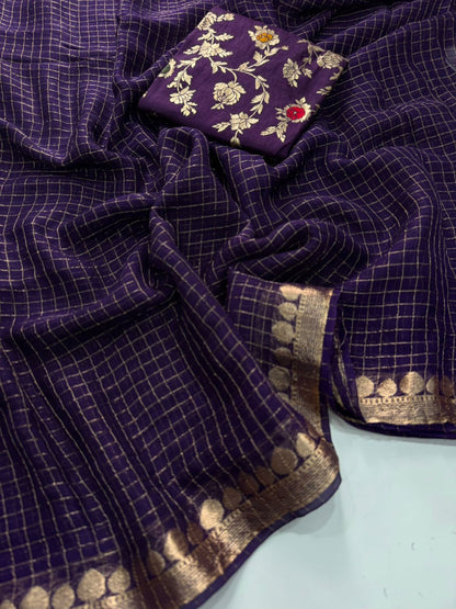 Budget viscose Georgette menakari saree