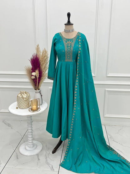 Wedding special Anarkali  Chanderi silk
