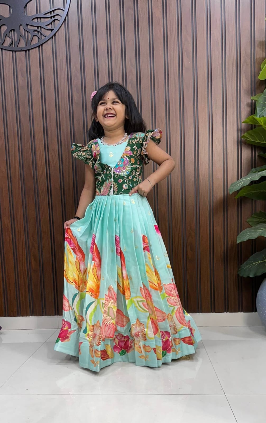 Kids position viscos silk gowns with Coat