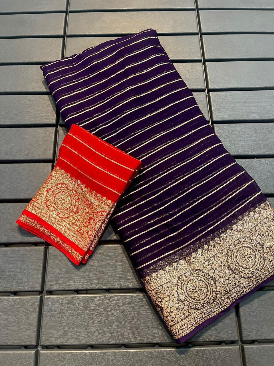 Budget Georgette Desginer lines sarees