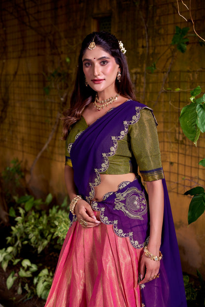 Celebrate your special moments in a Kanchipuram silk lehenga