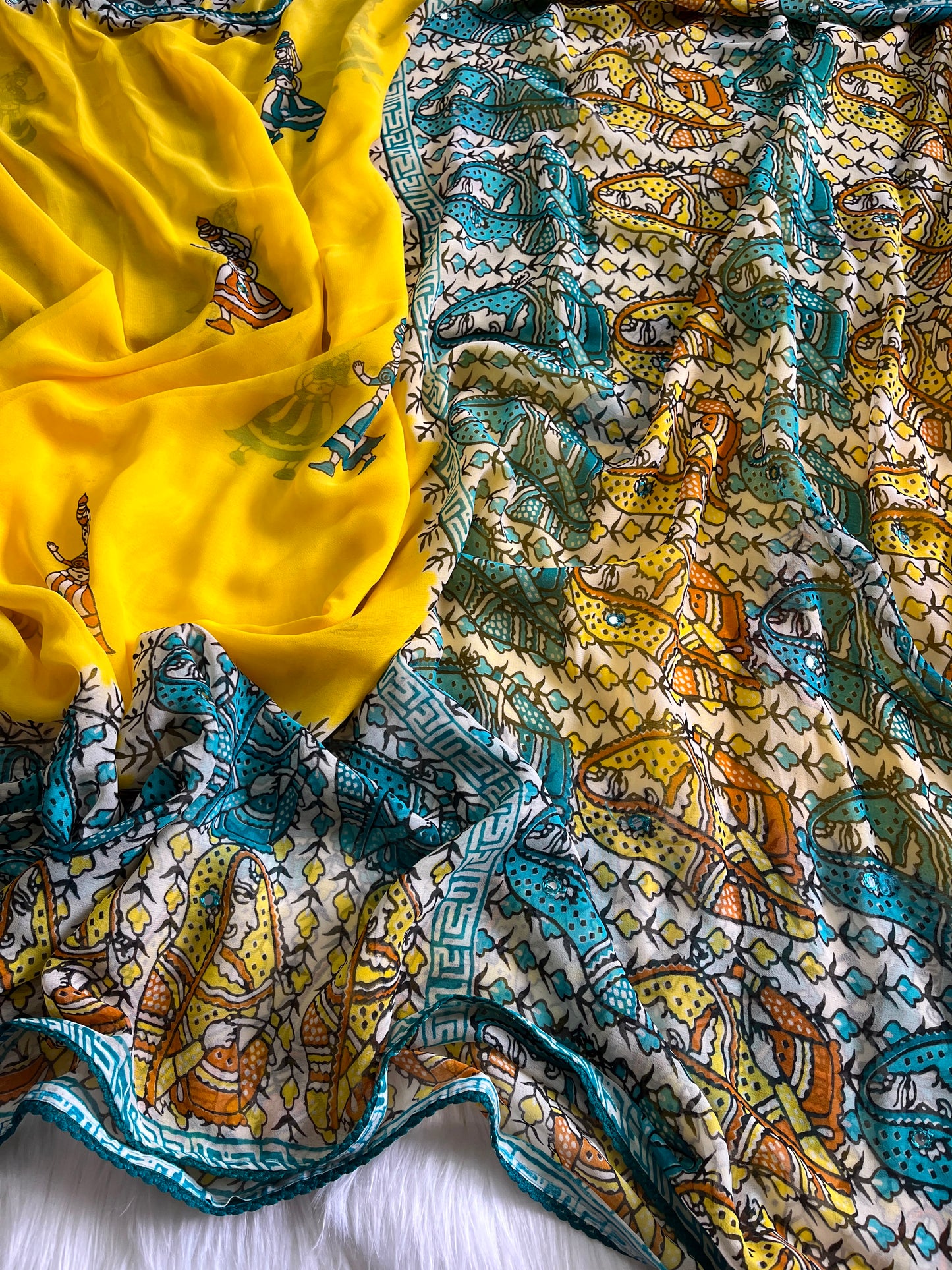 Budget georgette printed sarees