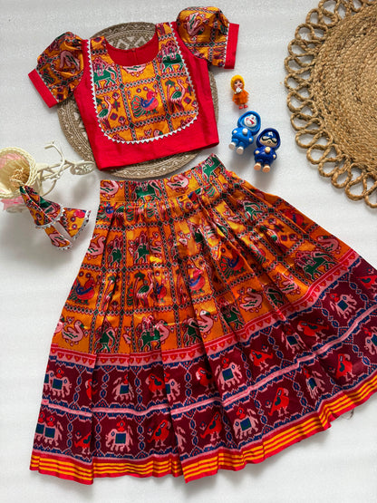 Trending Patola Series Kids cute  choli  sets
