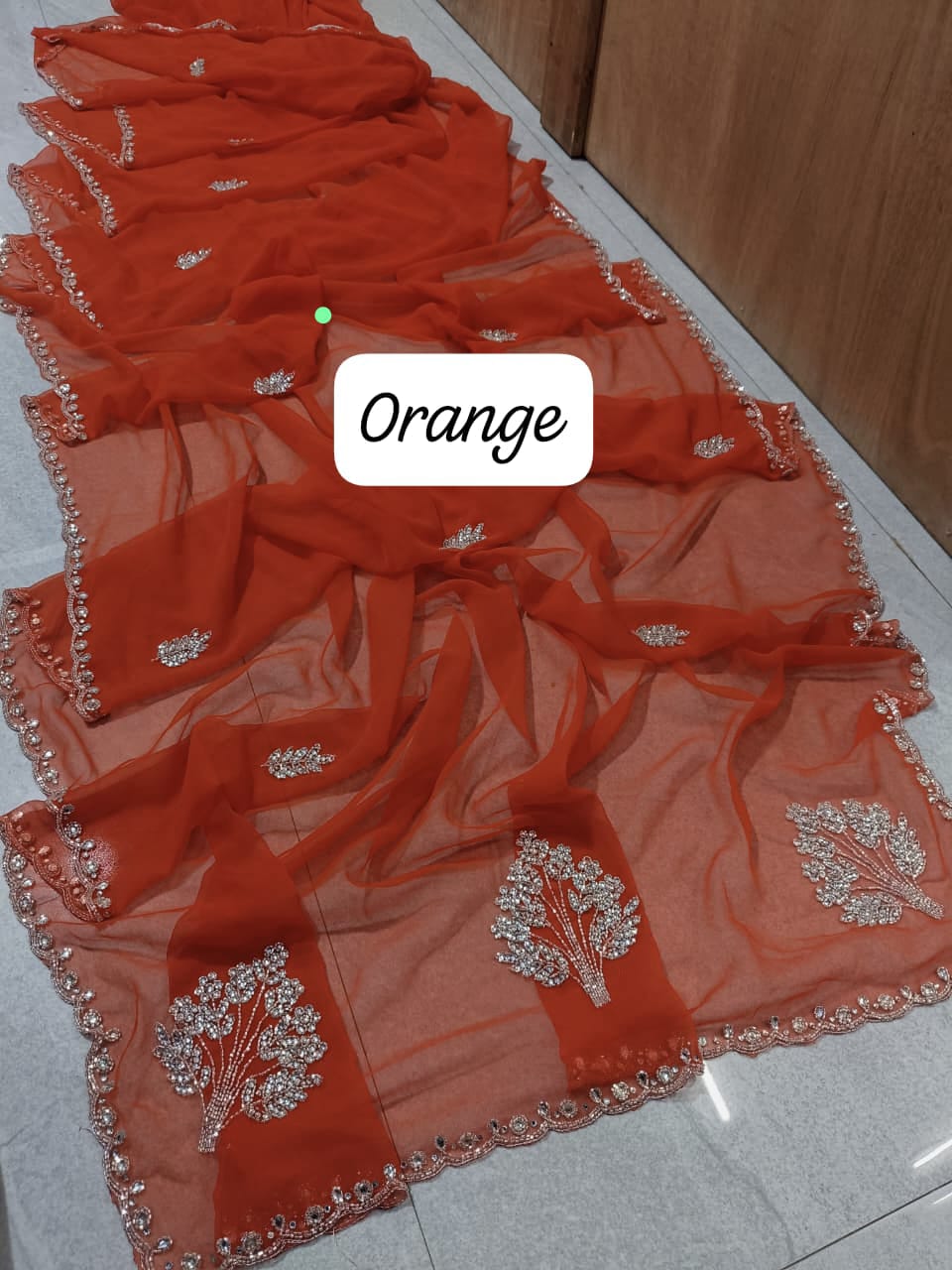 Georgette budget fancy kardhana work saree