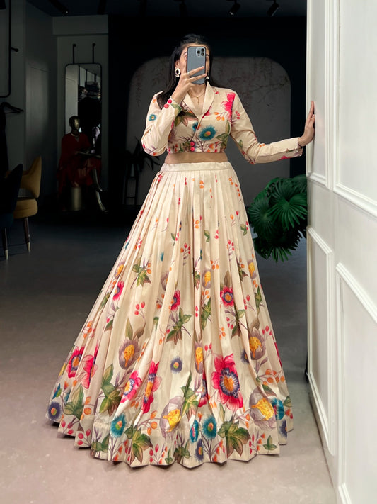 Co-ord set tasar silk designer lehenga