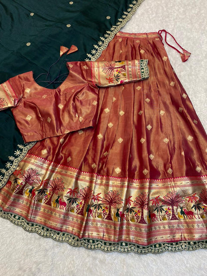Paithani Lehenga with zari work