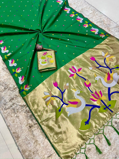 Khadi row silk vintage style zari saree
