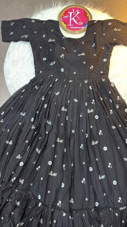 Pure mull Chanderi cotton cafe gowns