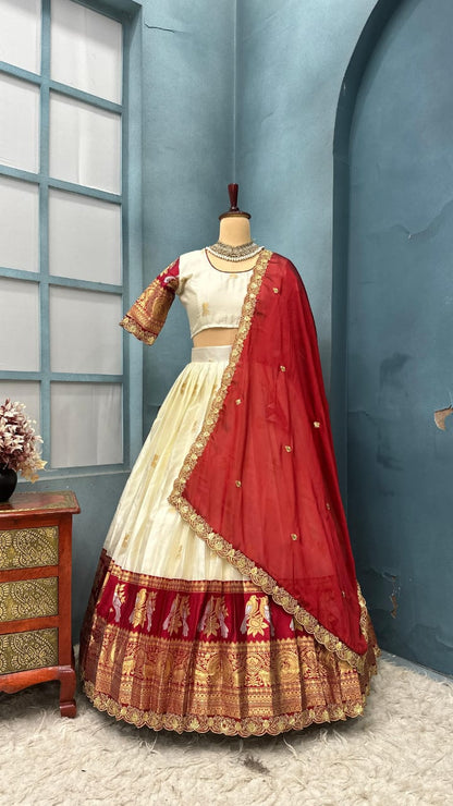 PREMIUM PURE KANJIVARAM SILK LEHENGA