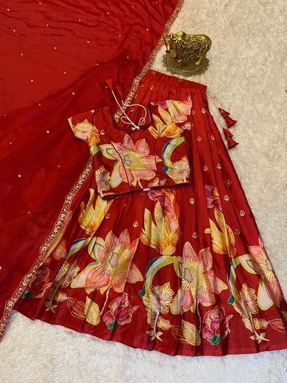 SILK Lehenga choli set with stitched blouse