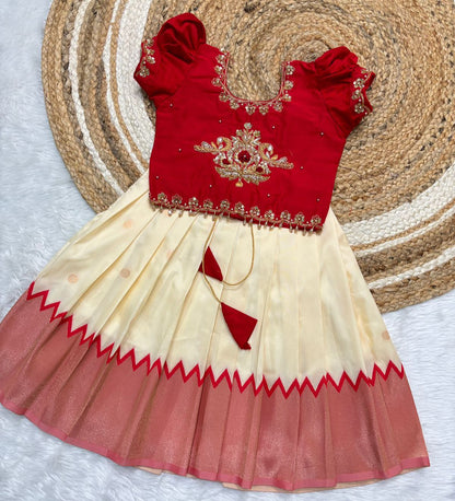 Kids croptop  Magam Lehenga model