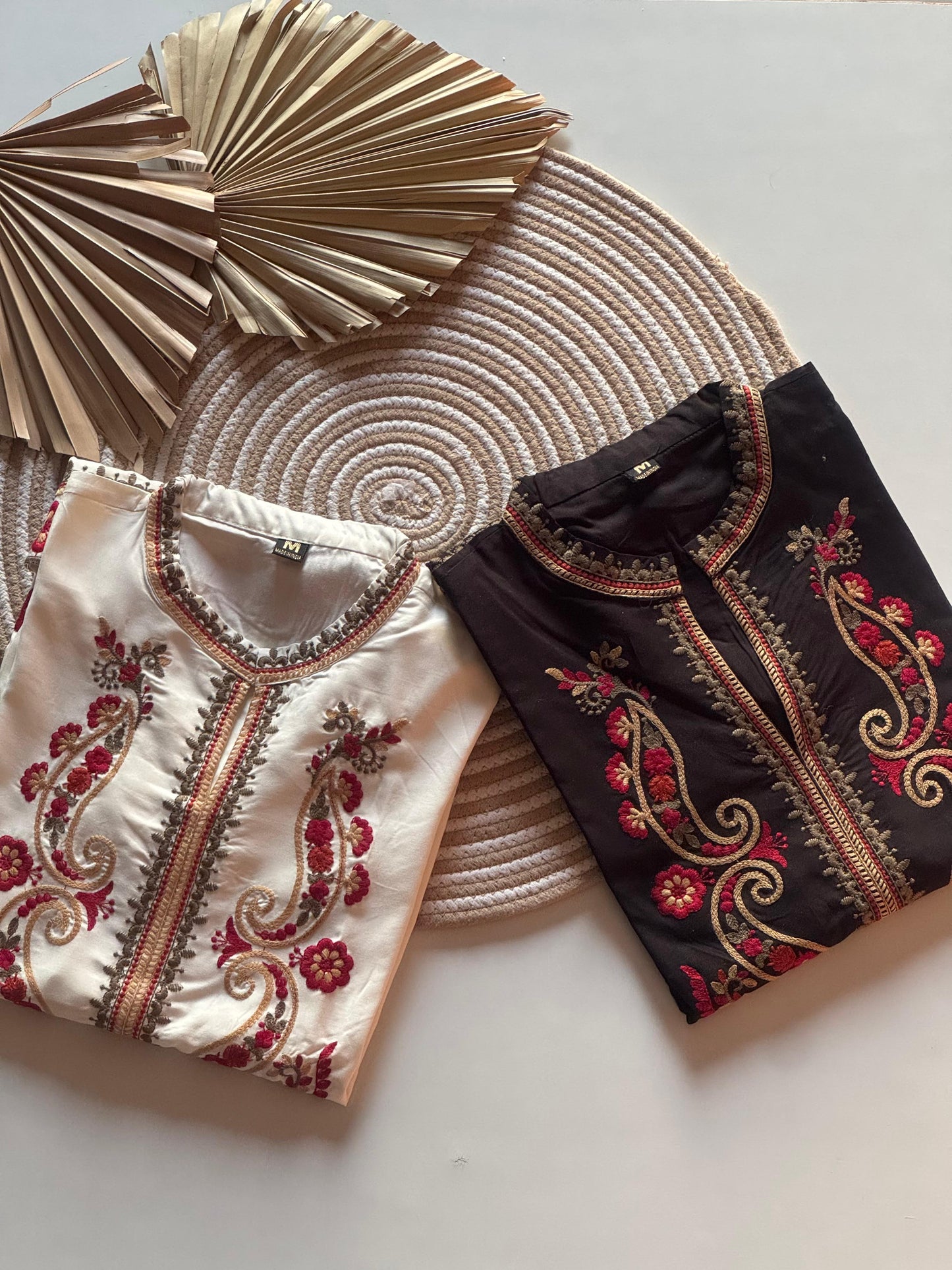 Co-ord set kurti hand embroidery silk
