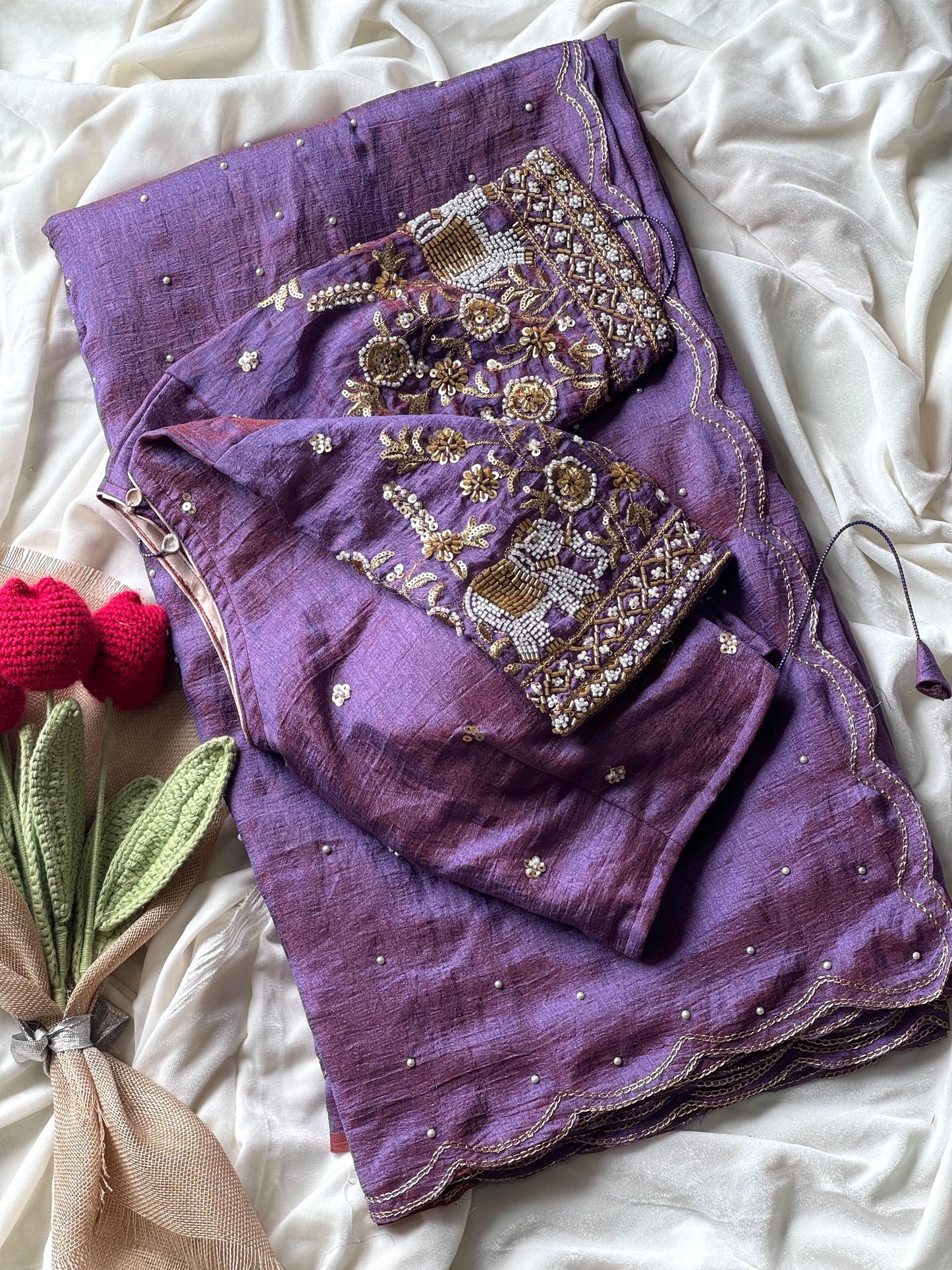 Beadspromax Saree with stitched Blouses Budget sarees