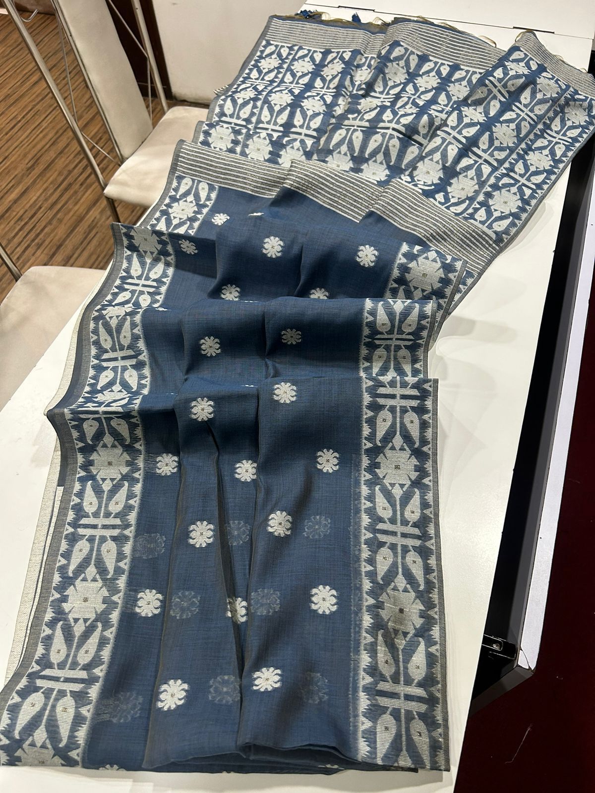 Classic Muga Cotton Jamdani Trendy Saree