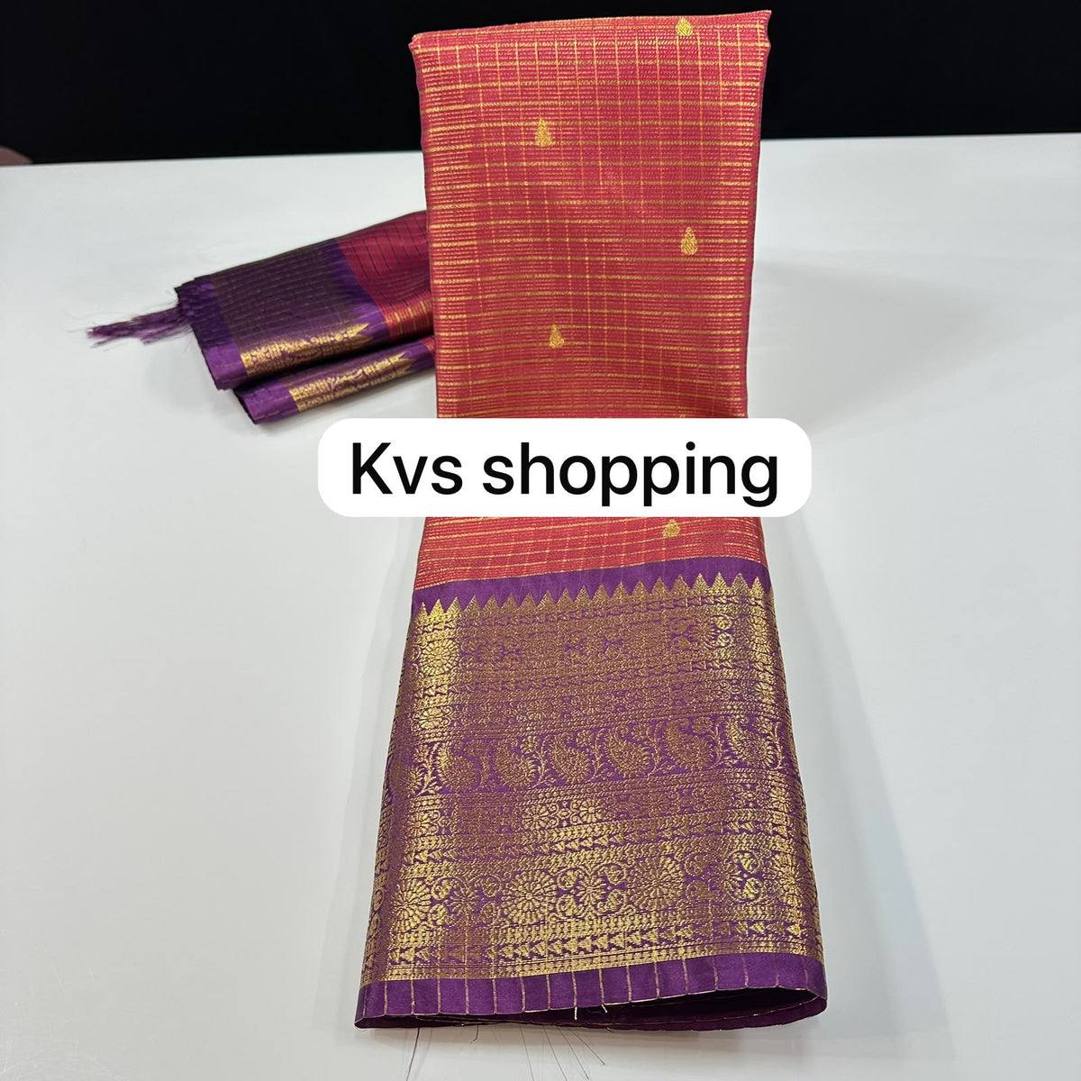 Super-soft Semi-Kanchi inspired Vintage Checks  traditional saree