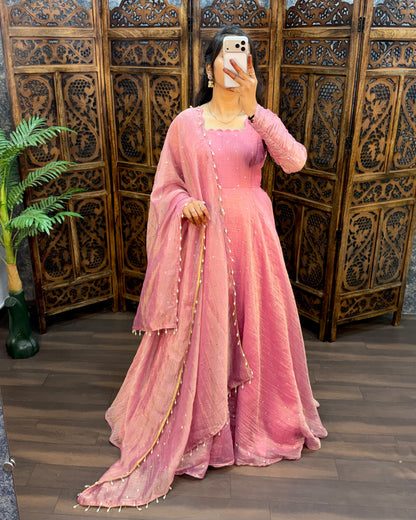 South Salsa Silk Gown with Dupatta