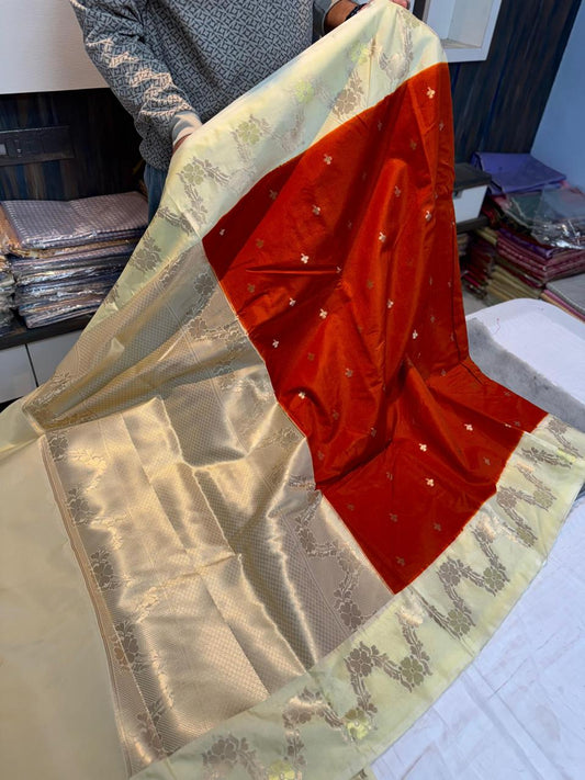 Semi Pattu Green Rao Mango soft silk minakari sarees