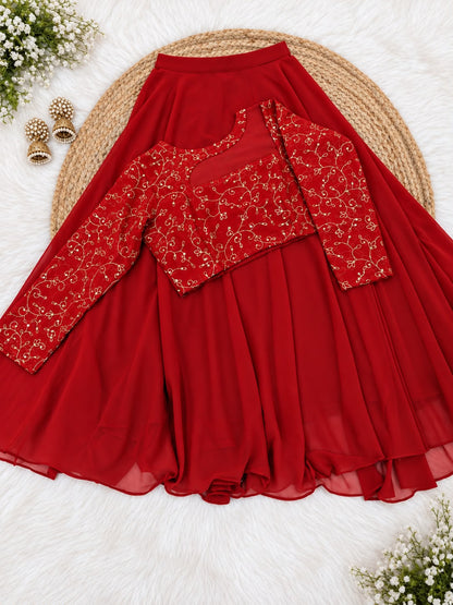 Crop top style (Anarakali ) gown stylish work sets