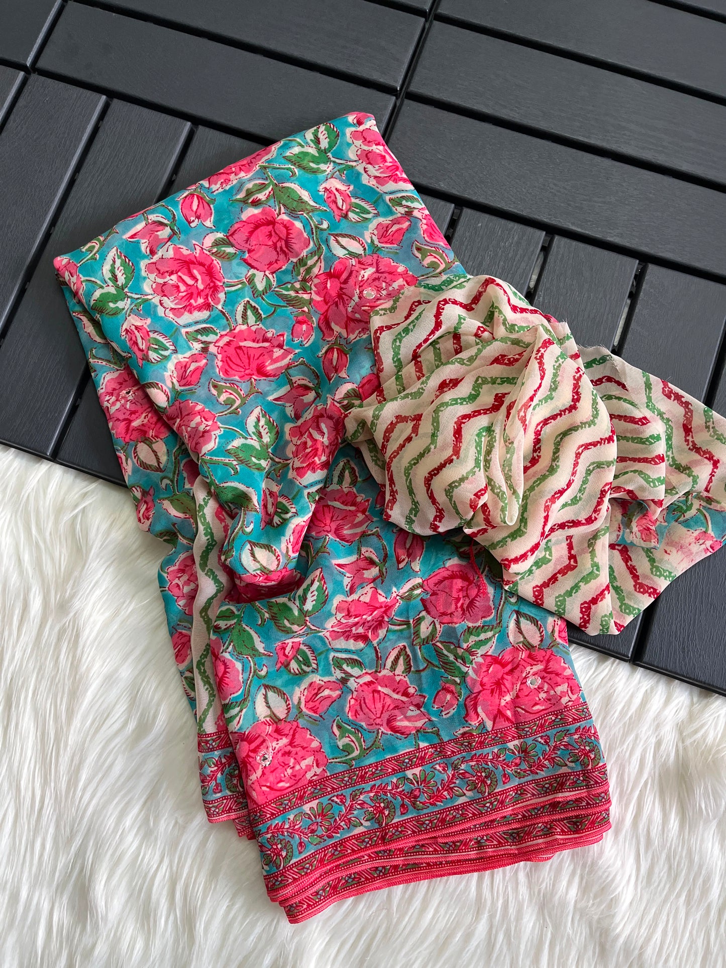 Budget georgette printed sarees