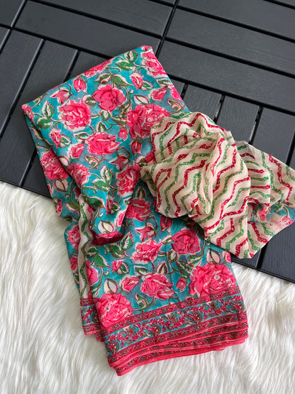 Budget georgette printed sarees