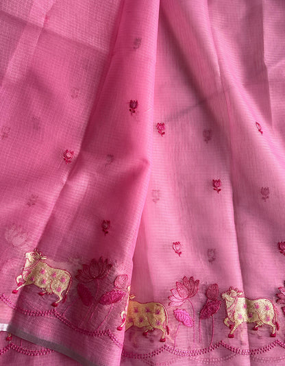 Pichwai Kota Doris With embroidery butties Budget sarees