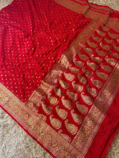 Semi pattu style semi Khadi Kayan Georgette saree