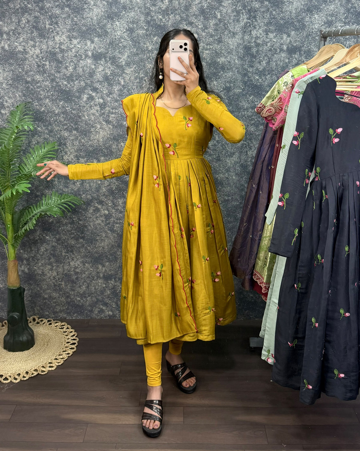 Kalayani Anarkali Mul Chanderi gowns