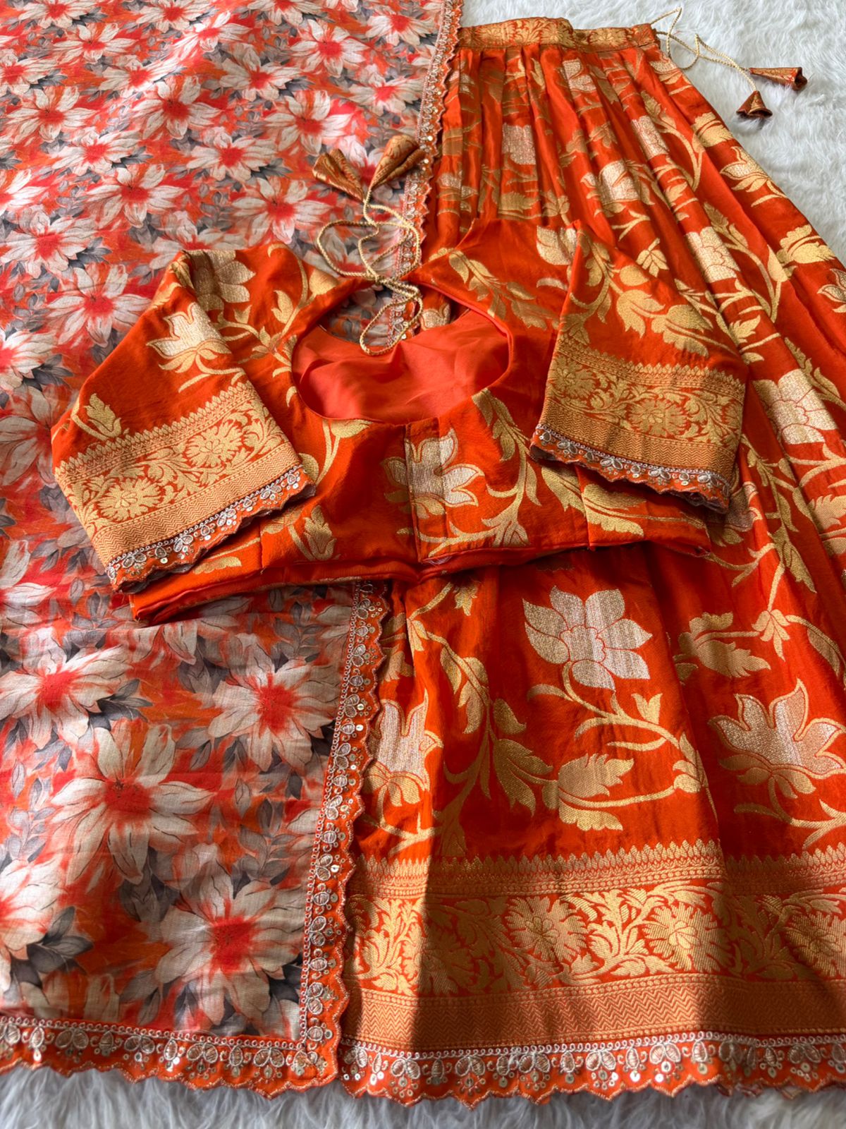 Soft Khadi crepe Designer Lehenga