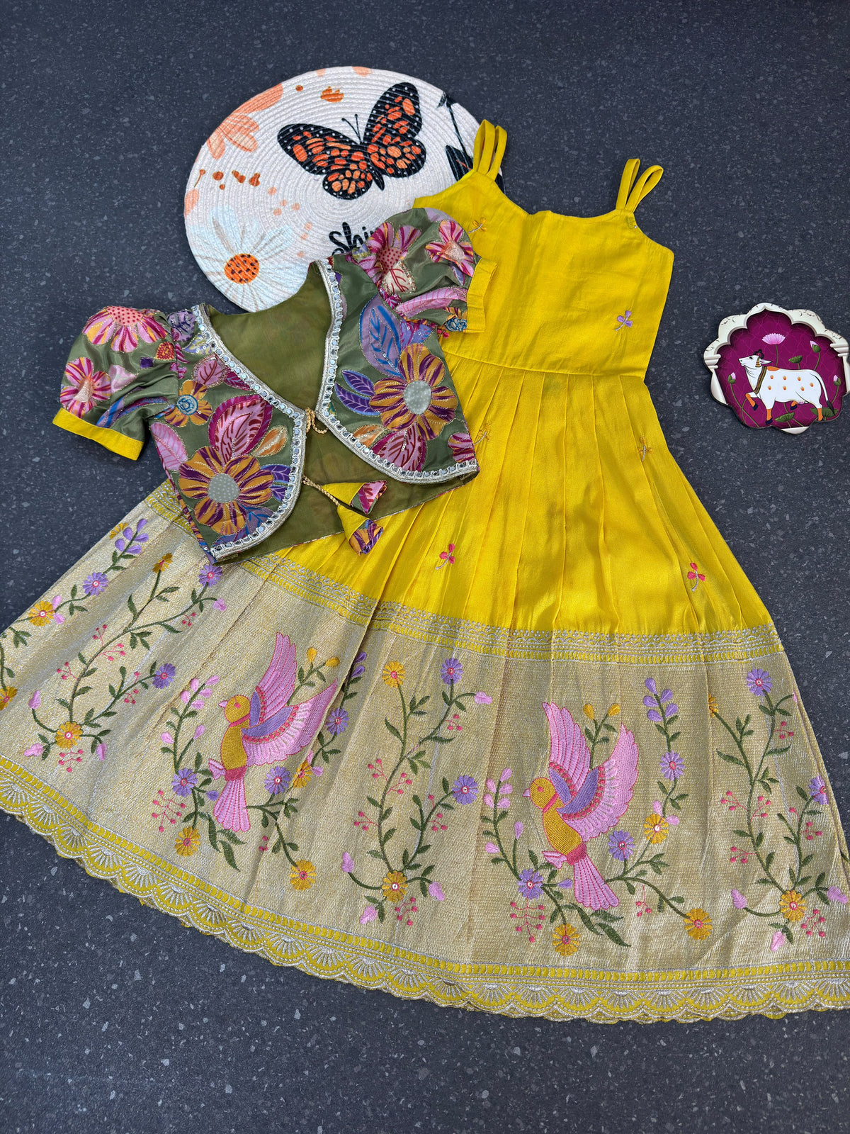 Position Printed & Embroidered Gown for kids