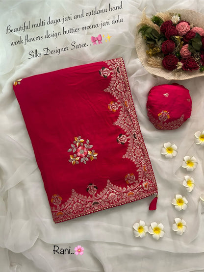 Budget cutdana hand work silk sarees