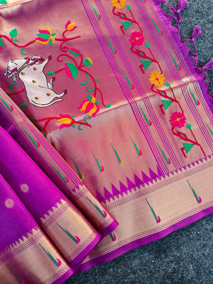 Budget Tussar Paithani weaving sarees