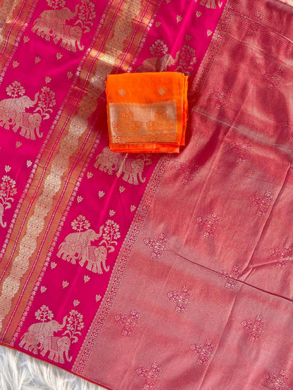 Semi  pattu Kanchipuram Dola silk weaving Sarees