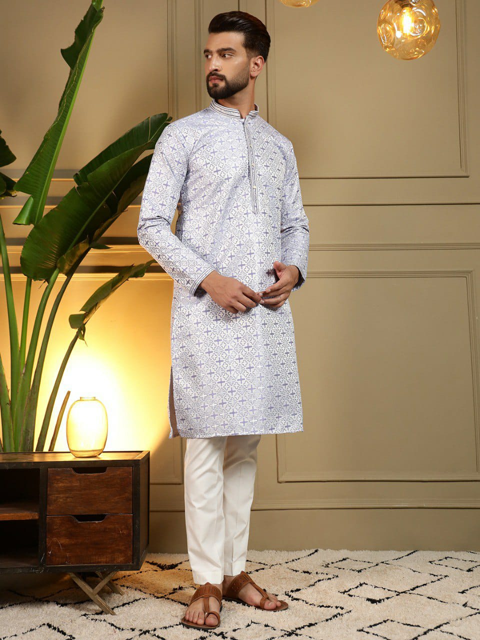 Semi Party wear gents kurta with paijama sets