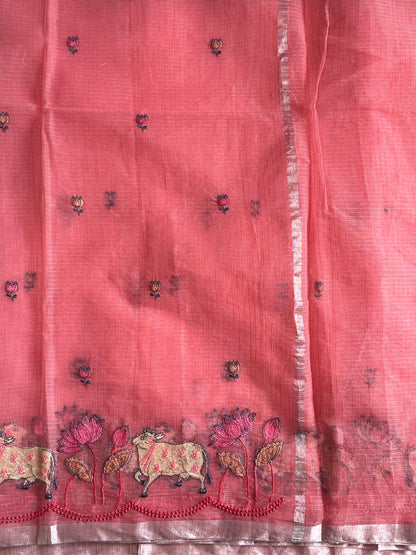 Pichwai Kota Doris With embroidery butties Budget sarees