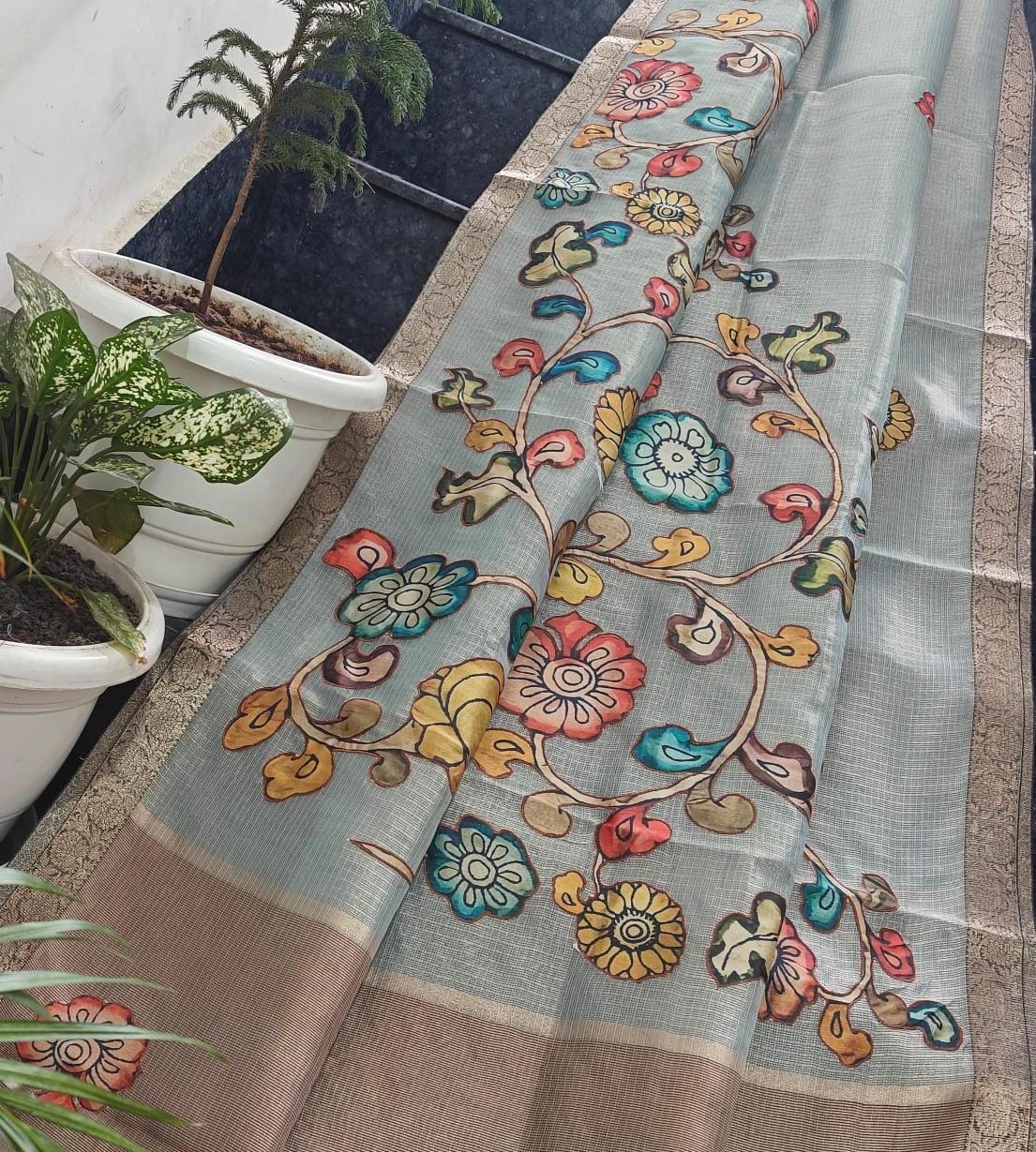 Kota tissue Kalamkari classic saree
