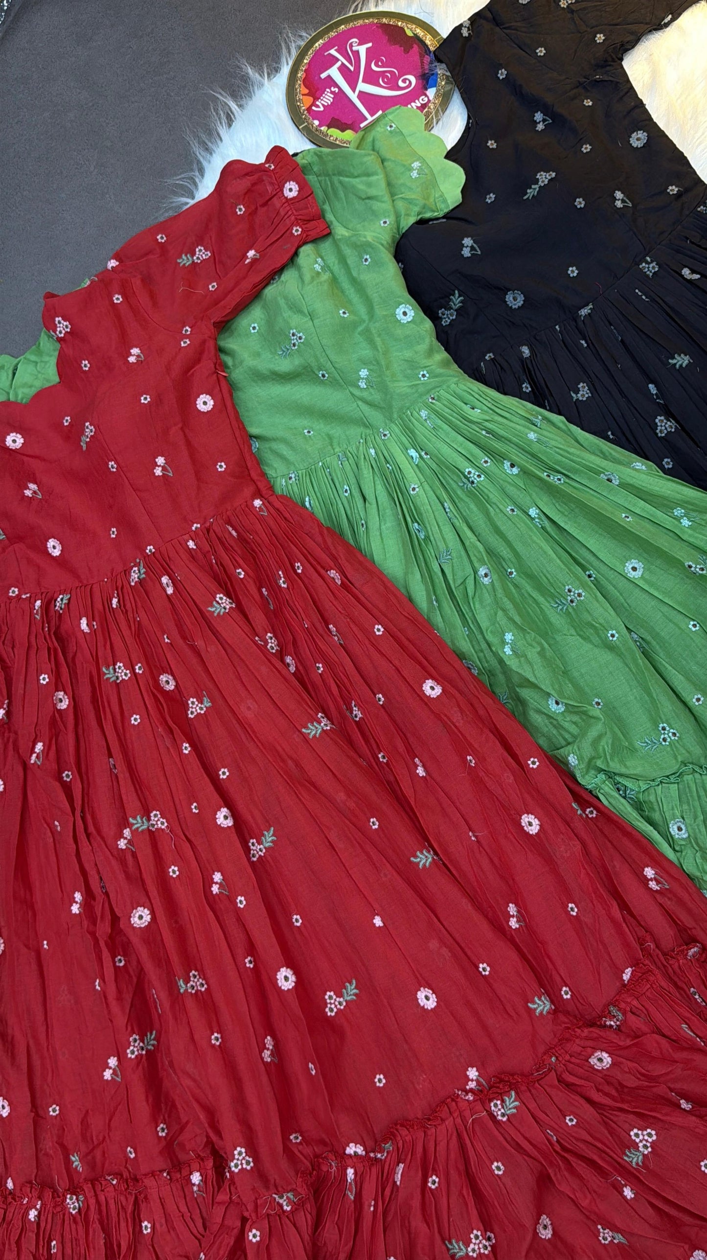 Pure mull Chanderi cotton cafe gowns